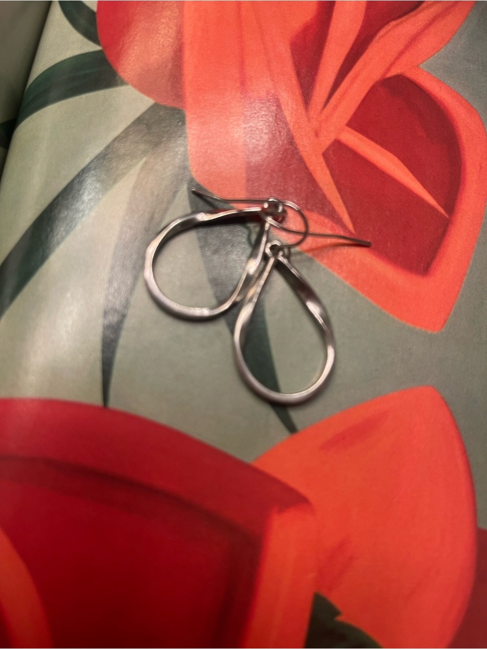 Lia Sophia Silver Teardrop Dangle Earrings